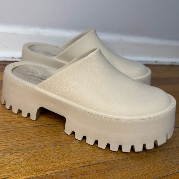 Jeffrey Campbell Shoes - Jeffrey Campbell Cream Lug Sole Platform Mules
